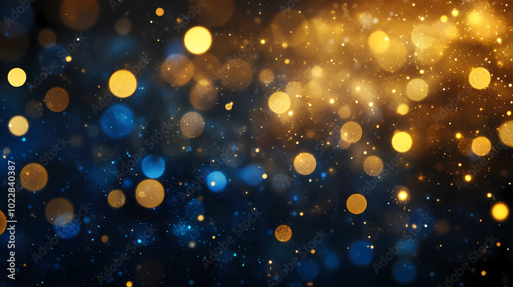 abstract background with Dark blue and gold particle. Christmas Golden light shine particles bokeh on navy blue background. Gold foil texture. Holiday concept. abstract background with Dark blue and gold particle. Christmas Golden light shine particles bokeh on navy blue background. Gold foil texture. Holiday concept.
