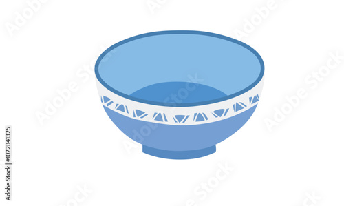 Ceramic bowl vector. Kitchen dishware clipart. Flat vector in cartoon style isolated on white background. Crockery set.