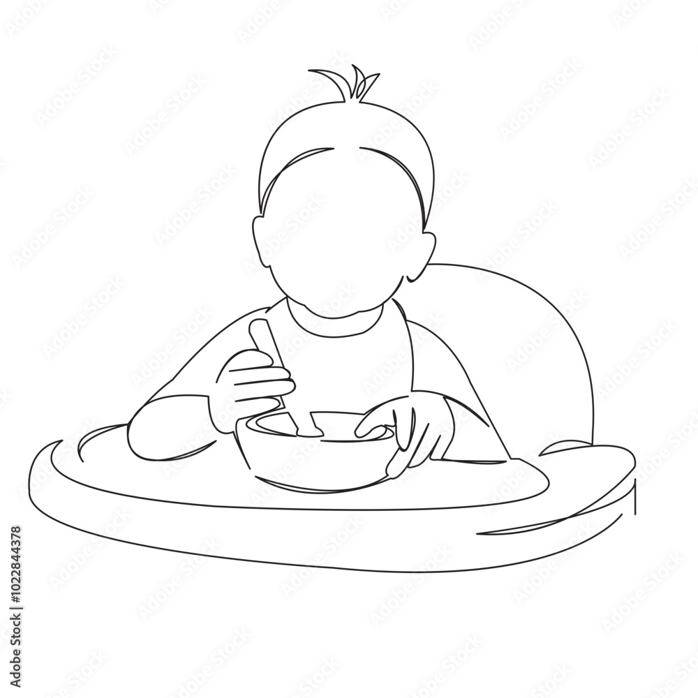 One continuous single drawing line art doodle baby, childhood, eating, bottle, breakfast, nutrition. Isolated flat illustration hand draw contour on a white background
One continuous single drawing line art doodle baby, childhood, eating, bottle, breakfast, nutrition. Isolated flat illustration hand draw contour on a white background