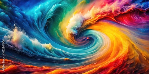 Vibrant Abstract Background with Colorful Swirls and Waves in Dynamic Motion for Creative Designs