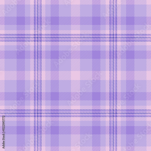 Cute seamless check plaid, close-up texture textile background. Worn fabric tartan pattern vector in light and indigo colors.