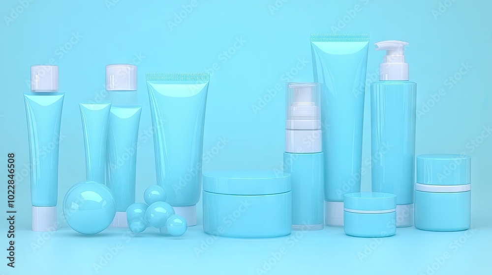 Image of skincare routine for acne-prone skin, showcasing cleansing, treatment, and moisturizing products. Healthy skin concept. Image of skincare routine for acne-prone skin, showcasing cleansing, treatment, and moisturizing products. Healthy skin concept.