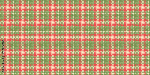 Us texture plaid textile, irish seamless background check. List tartan vector pattern fabric in light and green colors.