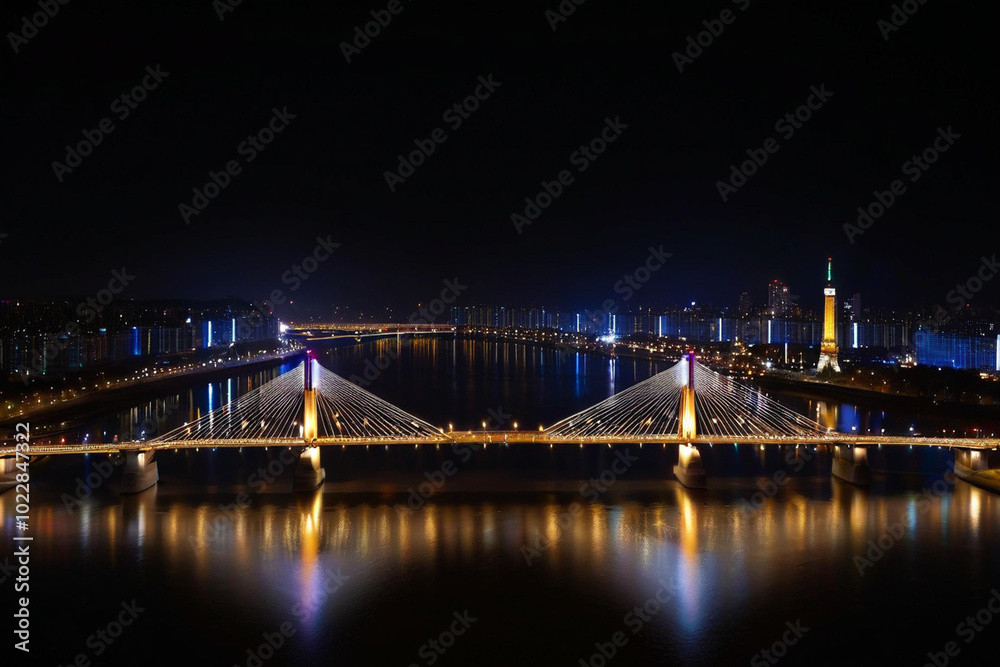 Fototapeta premium night view of the bridge