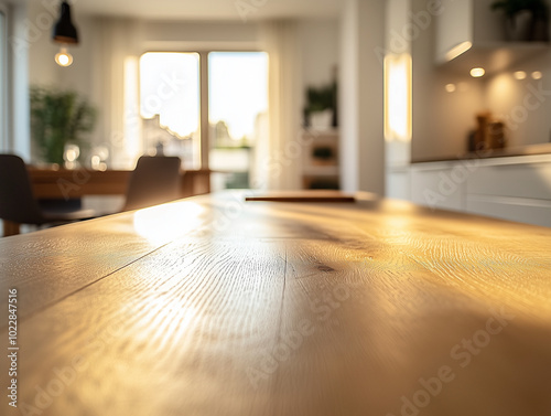 Kitchen table and background close-up