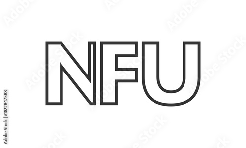 Free Download NFU logo design template with strong and modern bold text. Initial based vector logotype featuring simple and minimal typography. Trendy company identity. - GFXLoad