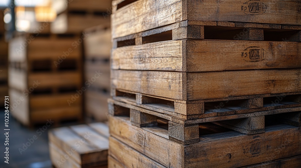 Stacked Wooden Pallets Stacked Wooden Pallets