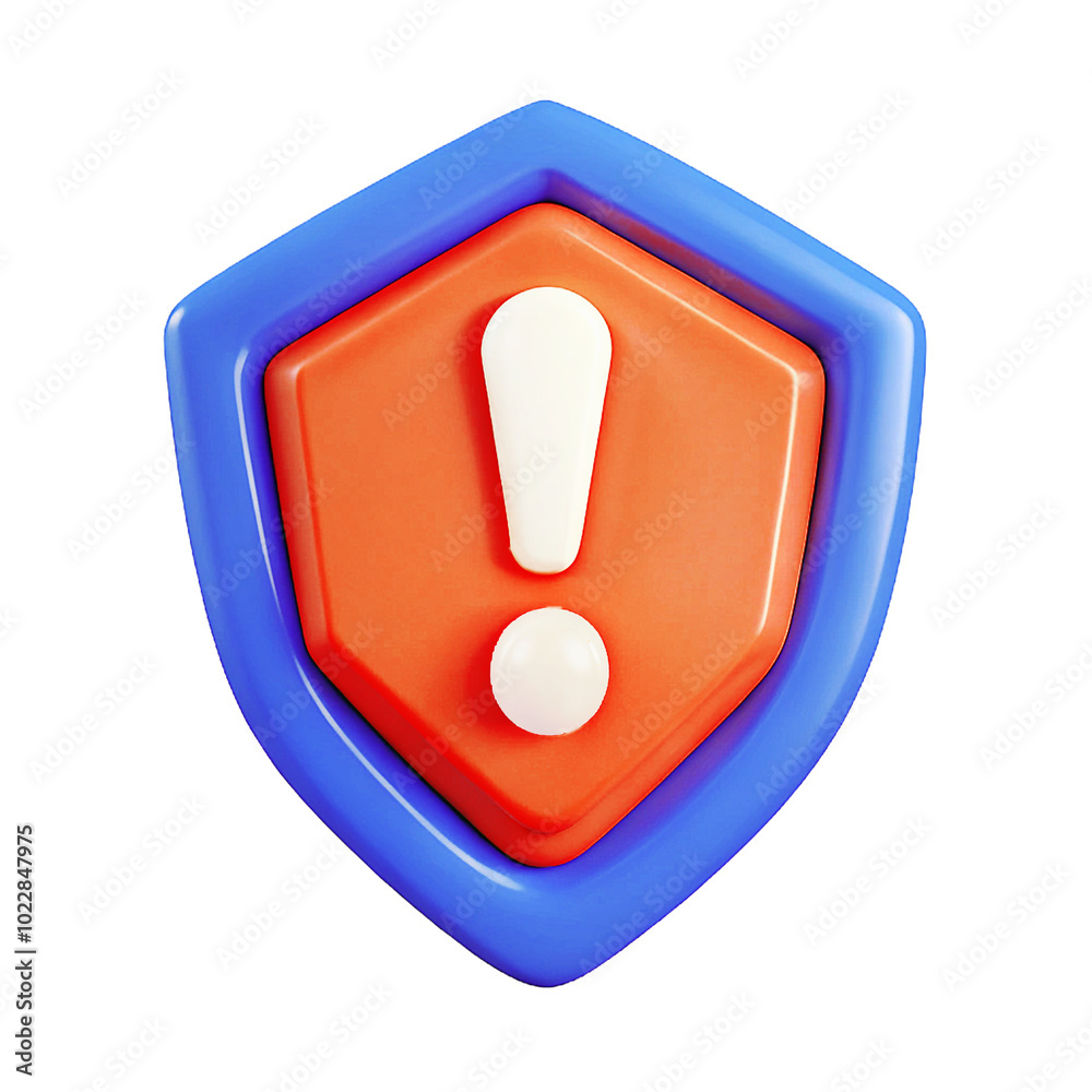 Shield with exclamation mark. Risk Management
3d cartoon style illustration Shield with exclamation mark. Risk Management
3d cartoon style illustration