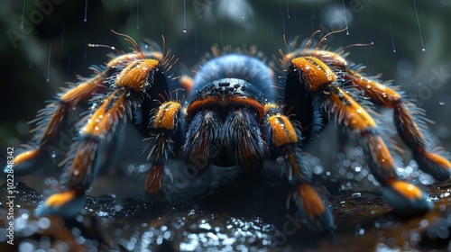 macro photography of a tarantula photo