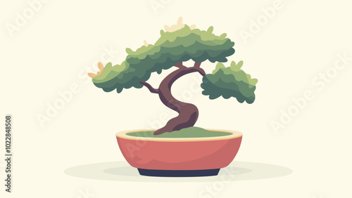 Zen and Artistry Vector Bonsai Tree Illustration