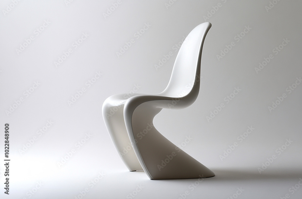 a panton chair with a sleek curved design a panton chair with a sleek curved design