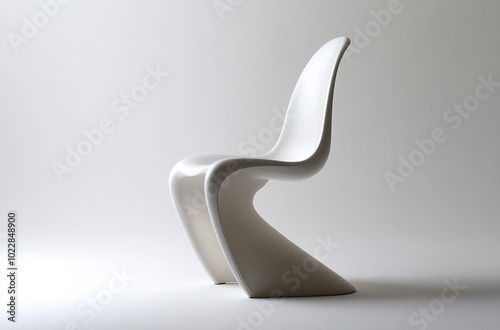 a panton chair with a sleek curved design