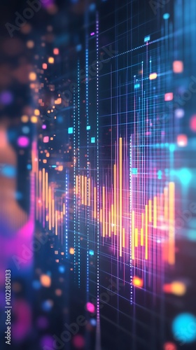 Wallpaper Mural Visual representation of stock market data through a digital graph. Torontodigital.ca