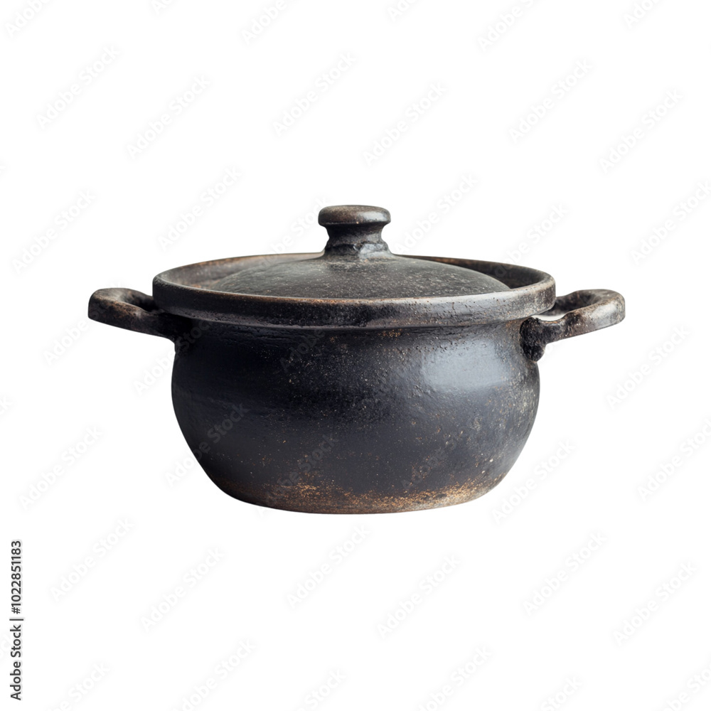 Black cooking pot isolated on a white background Black cooking pot isolated on a white background
