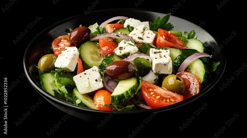 Fresh Greek Salad with Feta Cheese