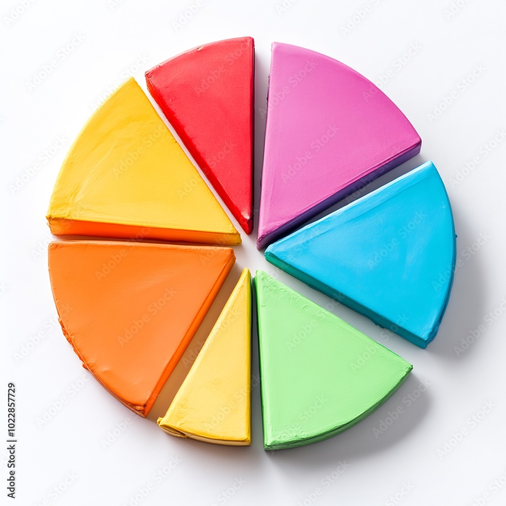 Obraz premium A pie chart on a white background.