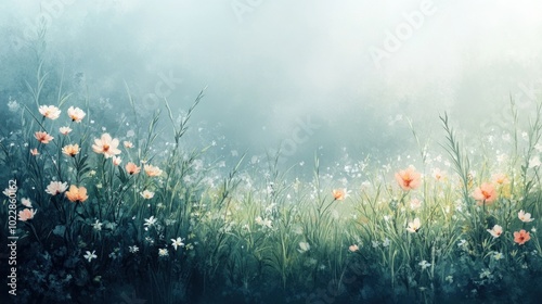 Misty Meadow Flowers