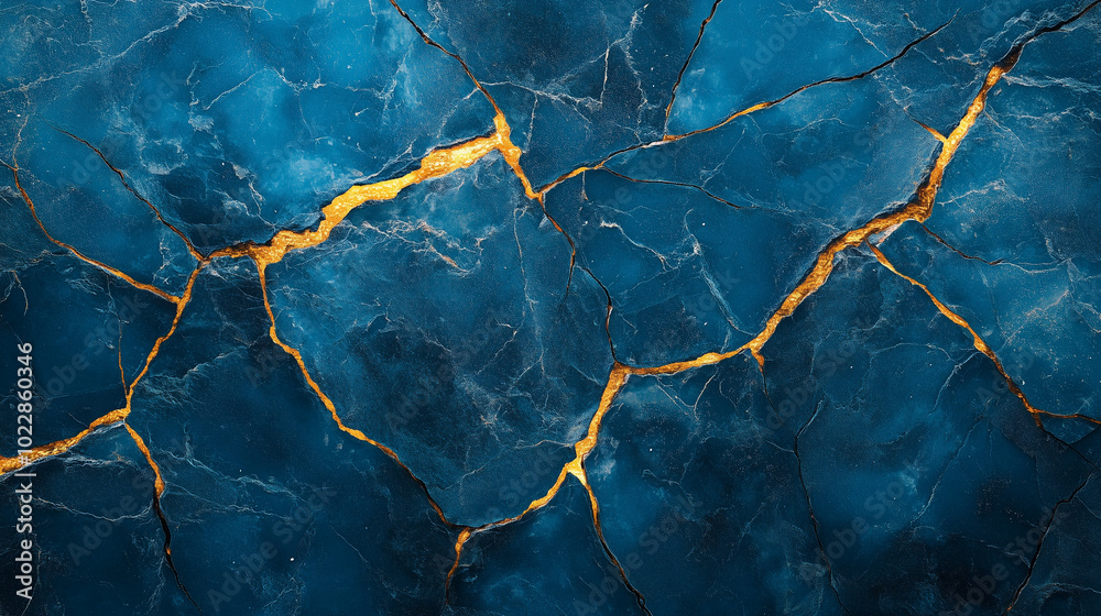 Geological Lava Fissures with Blue Surface Cracks and Fiery Glows
