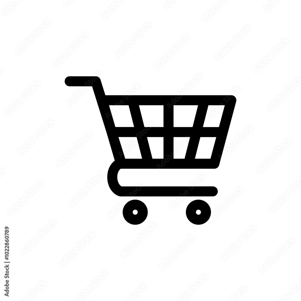 Shopping cart icon line editable stroke vector illustration. Black basket icon Shopping cart icon line editable stroke vector illustration. Black basket icon