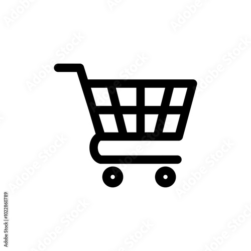 Shopping cart icon line editable stroke vector illustration. Black basket icon
