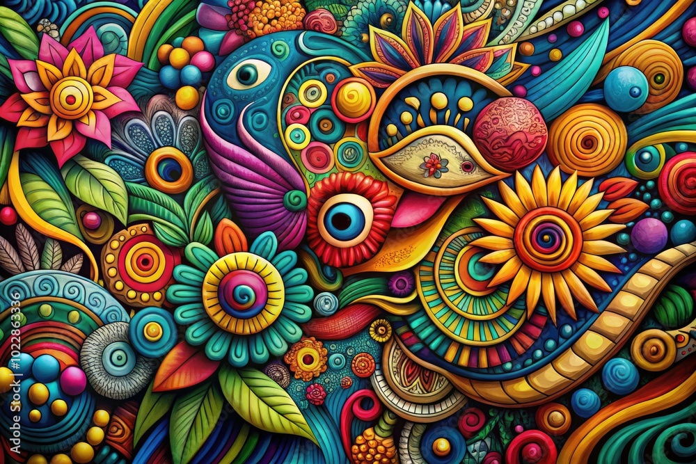Vibrant Clash Doodle Artwork Featuring Abstract Shapes, Patterns, and Energetic Color Combos Vibrant Clash Doodle Artwork Featuring Abstract Shapes, Patterns, and Energetic Color Combos