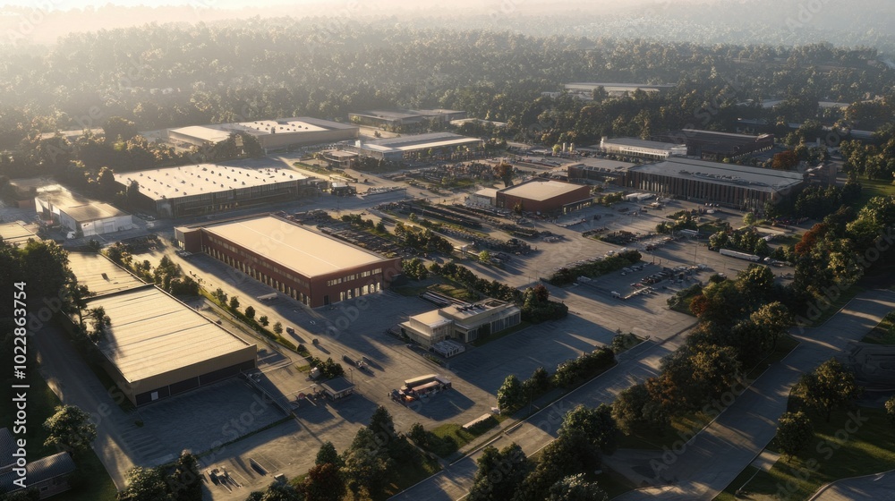 Fototapeta premium Aerial View of Industrial Complex