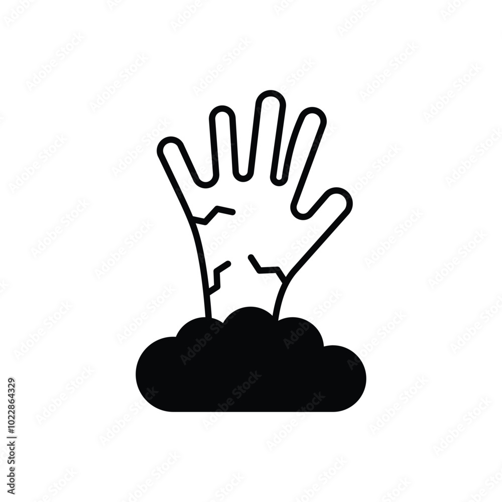 Zombie Hand vector icon Zombie Hand vector icon