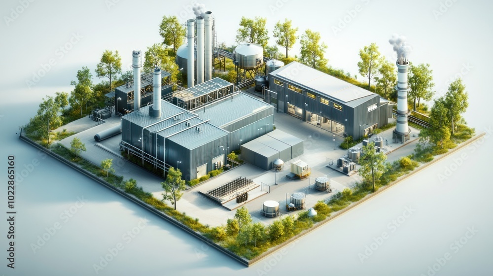 Factory with Green Surroundings Factory with Green Surroundings