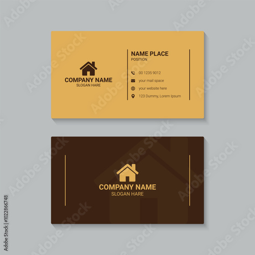 Minimal Corporate Professional Golden Business Card Template Design