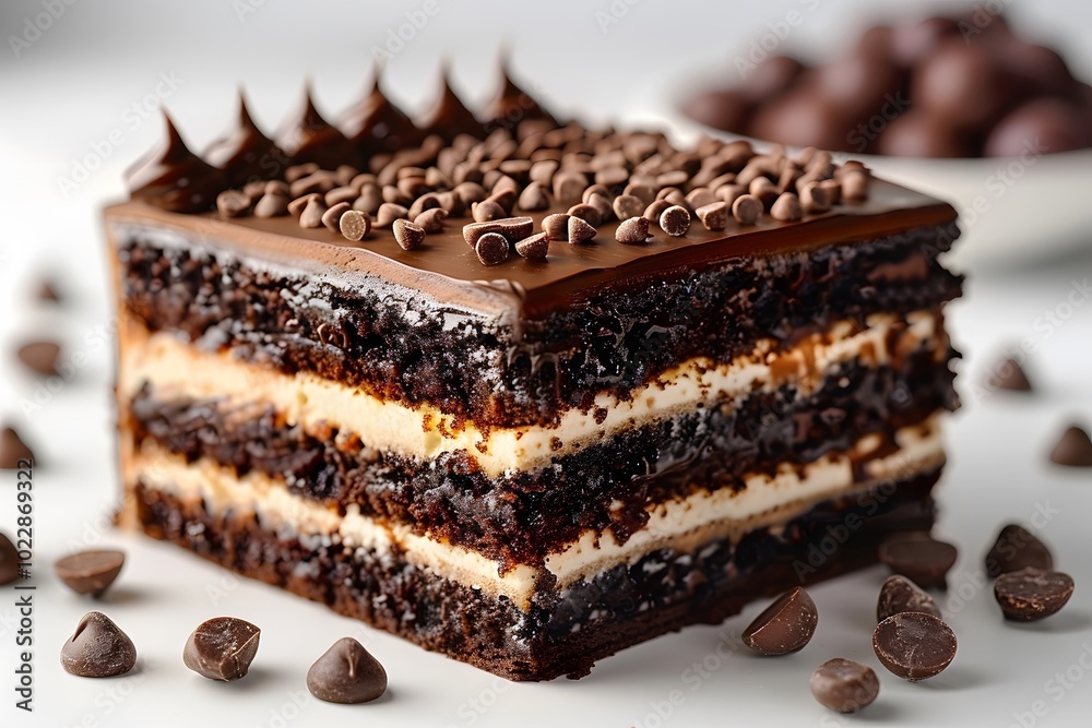 Decadent Chocolate Layer Cake Slice with Rich Ganache for Dessert Lovers Decadent Chocolate Layer Cake Slice with Rich Ganache for Dessert Lovers