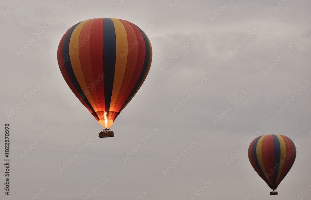 Fototapeta premium Two Hot Air Balloons in flight.