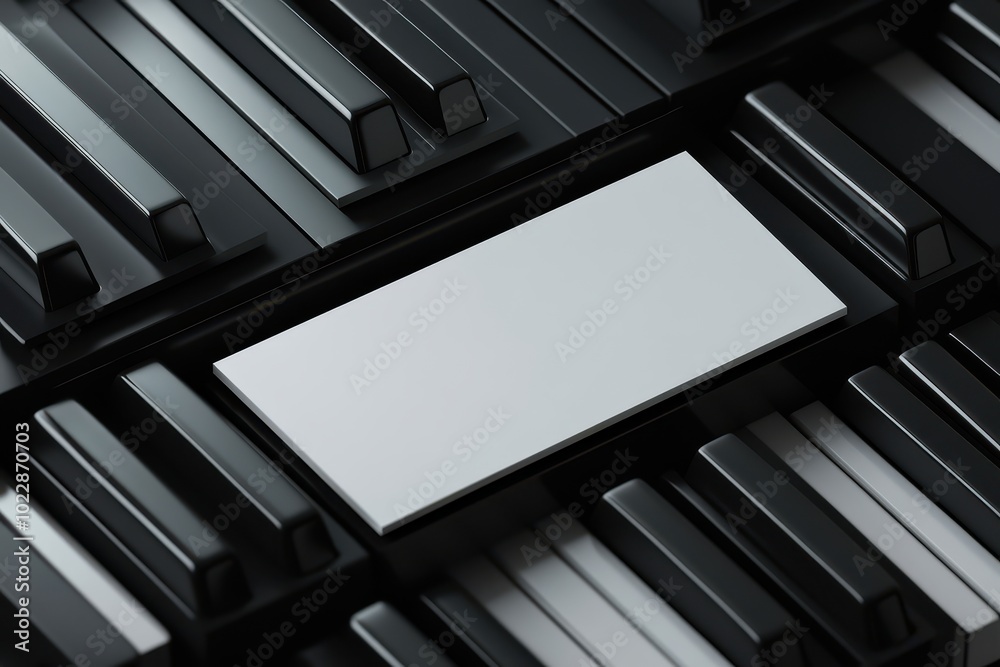 A keyboard with a white card on it