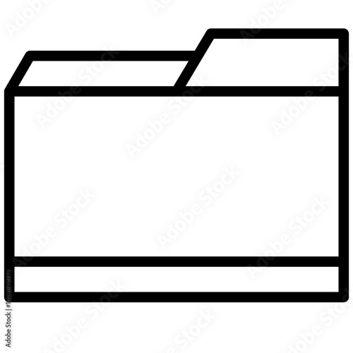 Folder Icon, Black And White Outline Icon Symbol