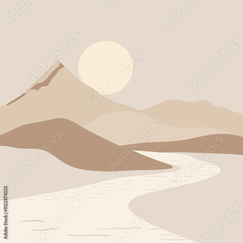 Minimalist Desert Landscape