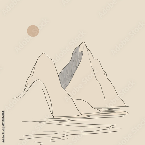 Minimalist Desert Landscape