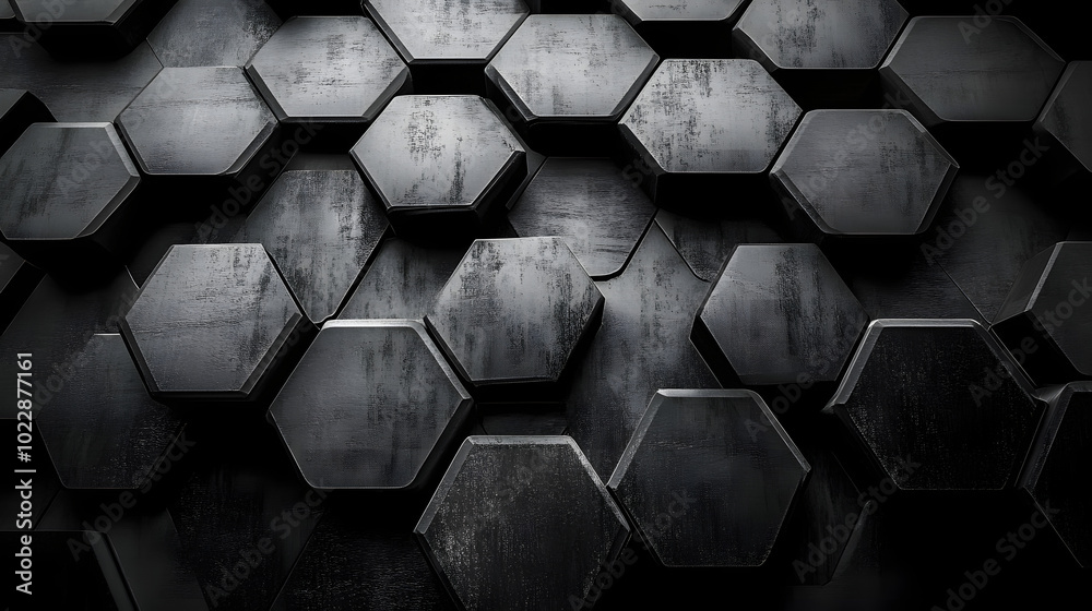 Black-and-white hexagonal pattern on a monochromatic background Black-and-white hexagonal pattern on a monochromatic background
