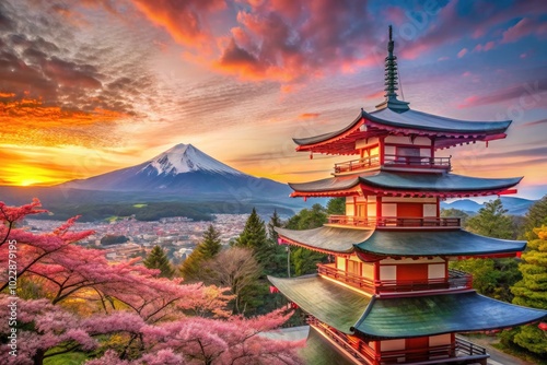 Vibrant Japan Poster Featuring Iconic Landmarks, Nature, Culture, and Traditional Aesthetics