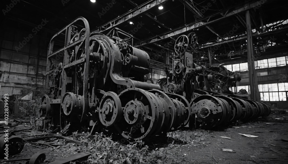 Fototapeta premium Rusting Machinery in abandoned old factory