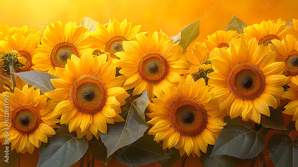 Bright Sunflower Floral Seamless Pattern Design Bright Sunflower Floral Seamless Pattern Design
