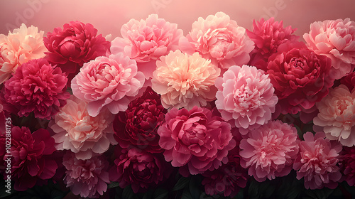 Elegant Floral Background with Peony Flowers