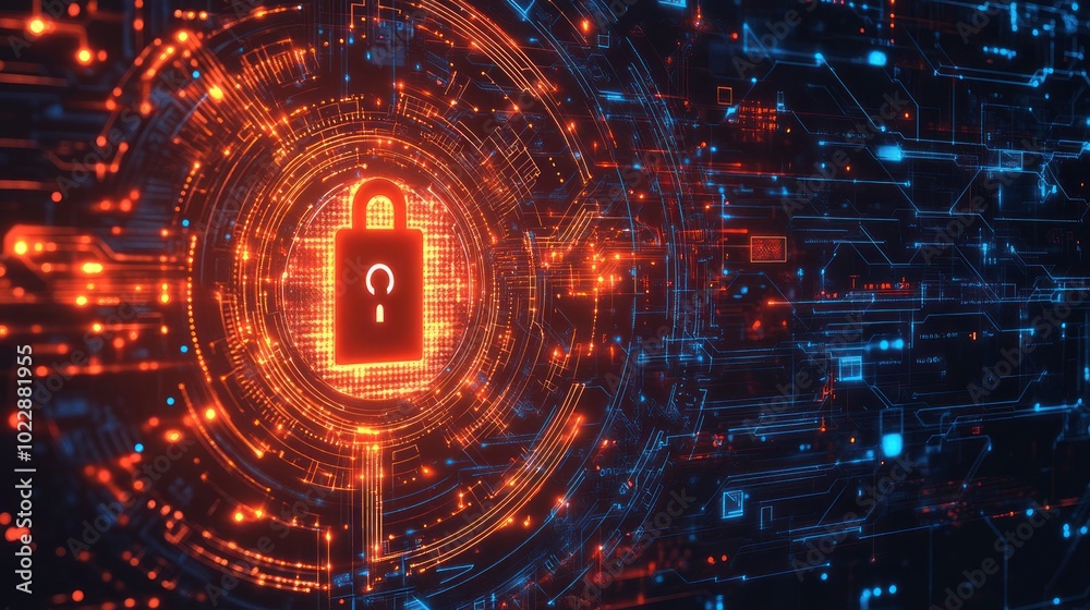 Obraz premium Cyber Security and Data Protection