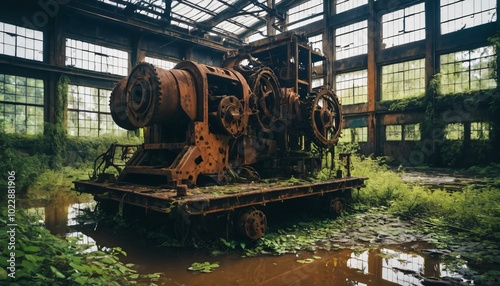 Rusting Machinery in abandoned old factory