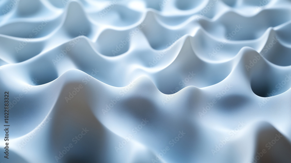 Obraz premium White futuristic background. Repeating rows of abstract waves 