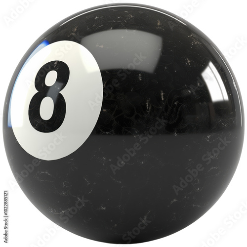 Black billiard ball with the number 8 on it photo