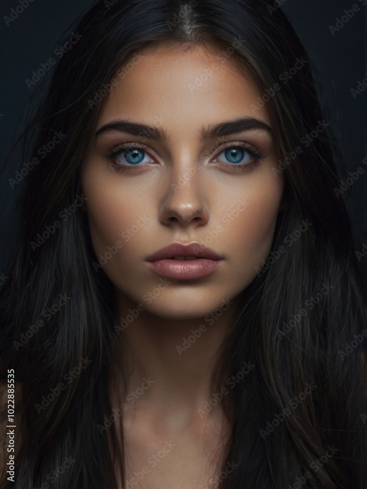 custom made wallpaper toronto digitala model with beautiful blue eyes in close-up