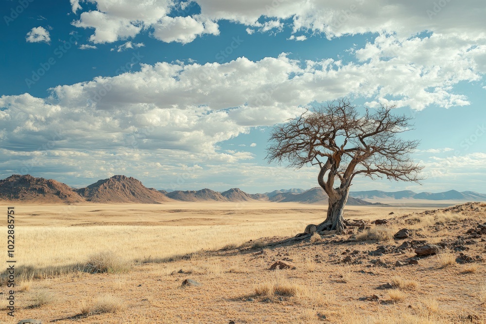 Beautiful landscape of the desert of Namibia - generative ai Beautiful landscape of the desert of Namibia - generative ai
