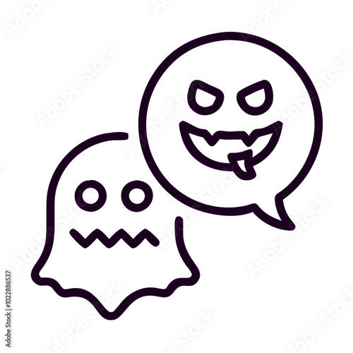 Ghost message icon, halloween 