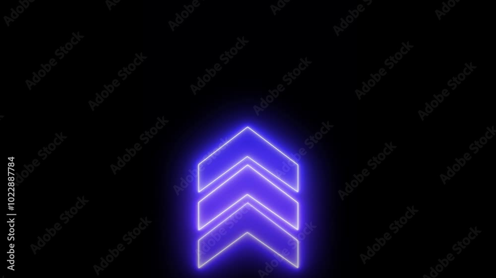 blue neon single line directional up blinking arrow animation. Neon sign Arrows Animation light spreading from the center with a black background. Can be used to compose various media such as news blue neon single line directional up blinking arrow animation. Neon sign Arrows Animation light spreading from the center with a black background. Can be used to compose various media such as news