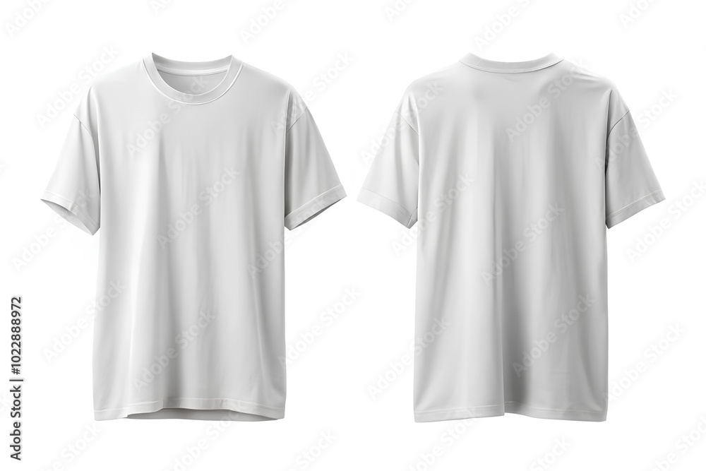 Blank Oversized White T-Shirt Mockup. Front and Back View. isolated on white background Blank Oversized White T-Shirt Mockup. Front and Back View. isolated on white background