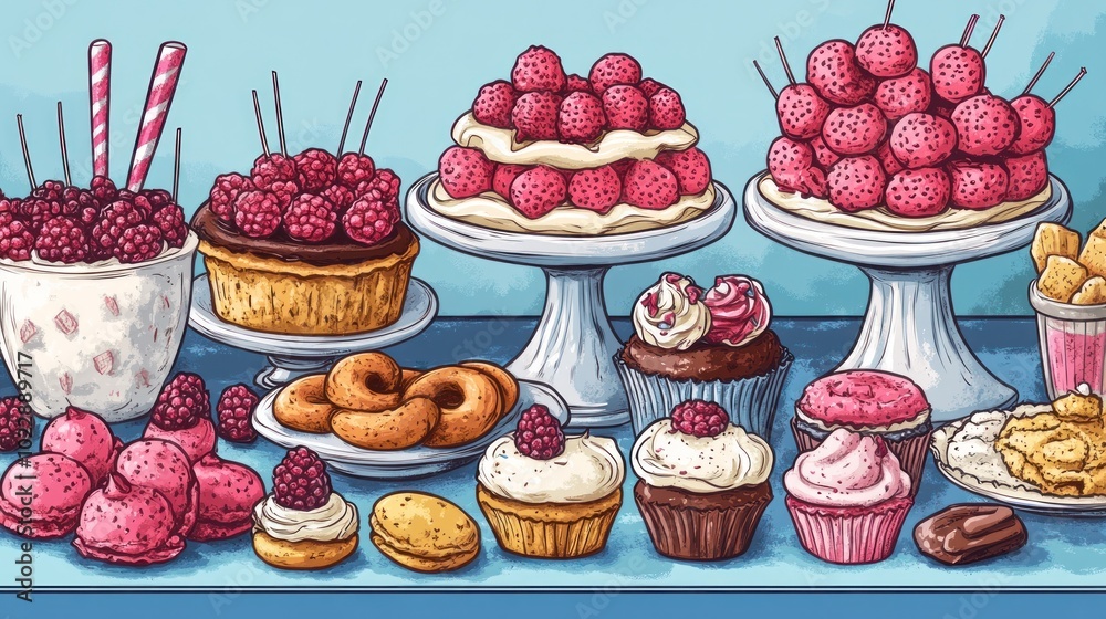 A Delicious Spread of Sweet Treats A Delicious Spread of Sweet Treats